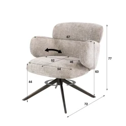 Kalfort Fauteuils|Federico Fauteuil Hoven Zand-bruin