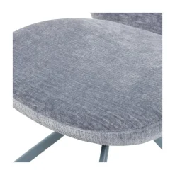 WOOOD Eetkamerstoelen|Femke Eetkamerstoel chenille blauw