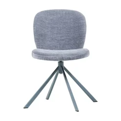 WOOOD Eetkamerstoelen|Femke Eetkamerstoel chenille blauw