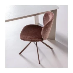 WOOOD Eetkamerstoelen|Femke Eetkamerstoel chenille bruin