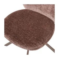 WOOOD Eetkamerstoelen|Femke Eetkamerstoel chenille bruin