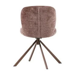 WOOOD Eetkamerstoelen|Femke Eetkamerstoel chenille bruin