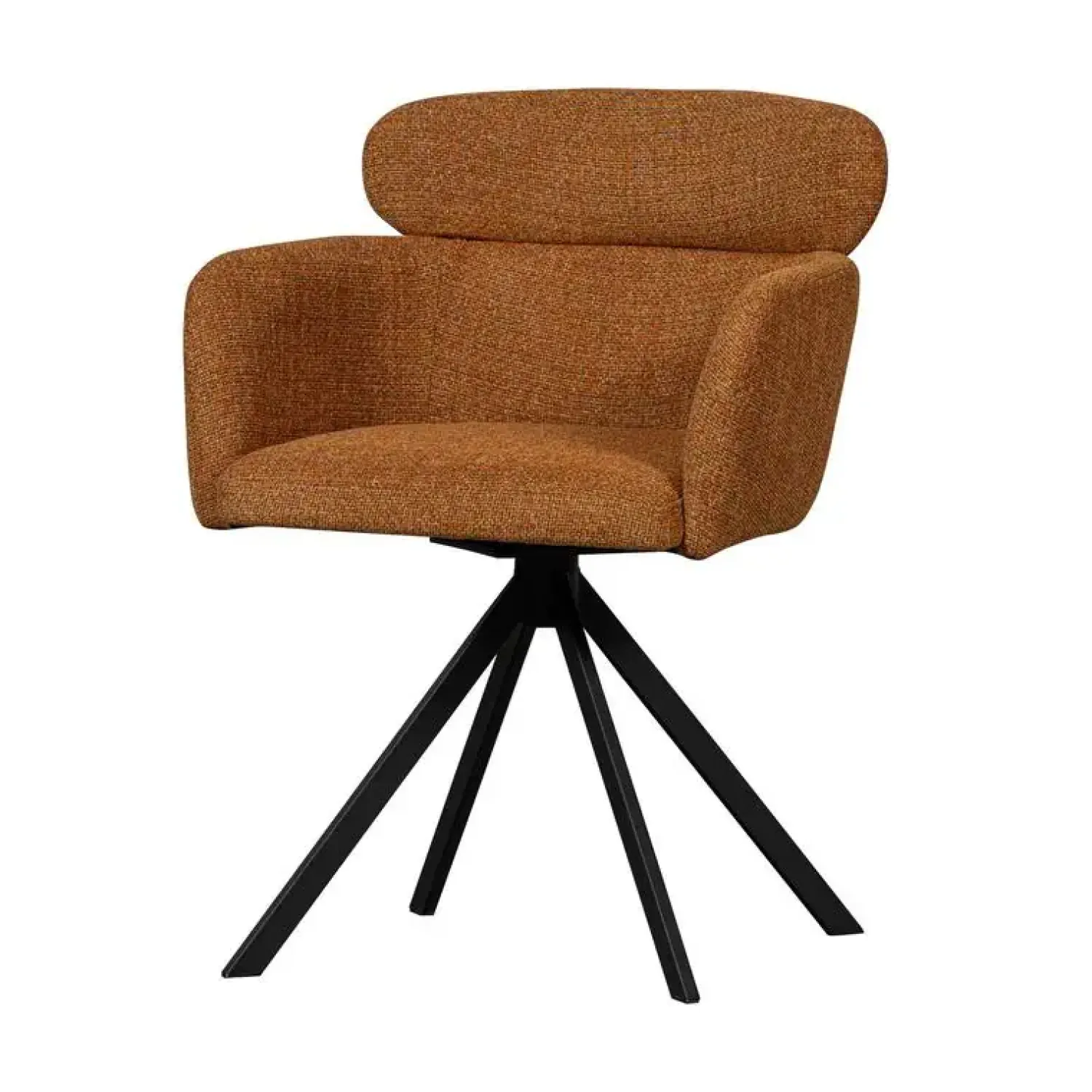 WOOOD Eetkamerstoelen|Fenne Draaibare eetkamerstoel geweven stof ginger