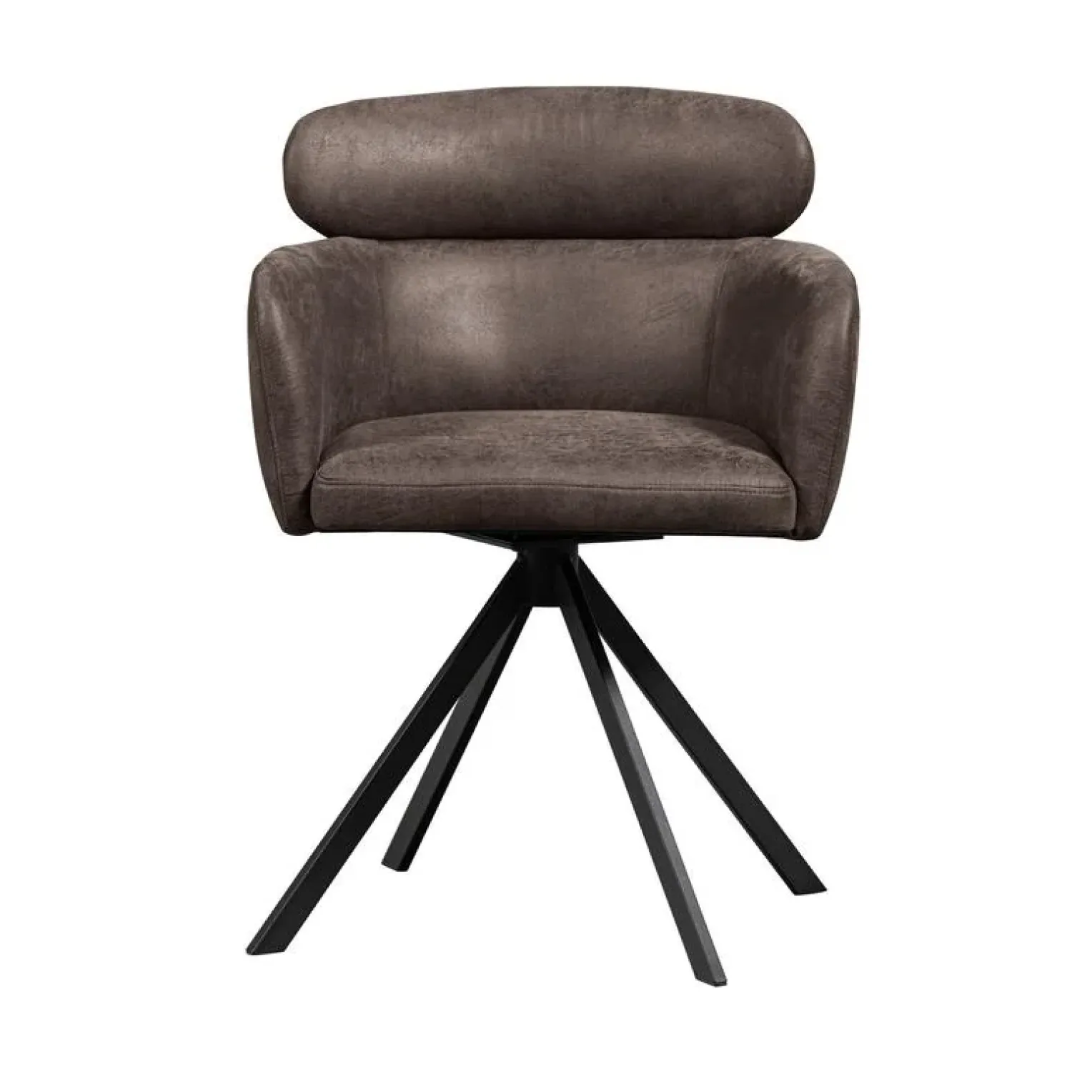 WOOOD Eetkamerstoelen|Fenne Draaibare eetkamerstoel leerlook zwart/grijs