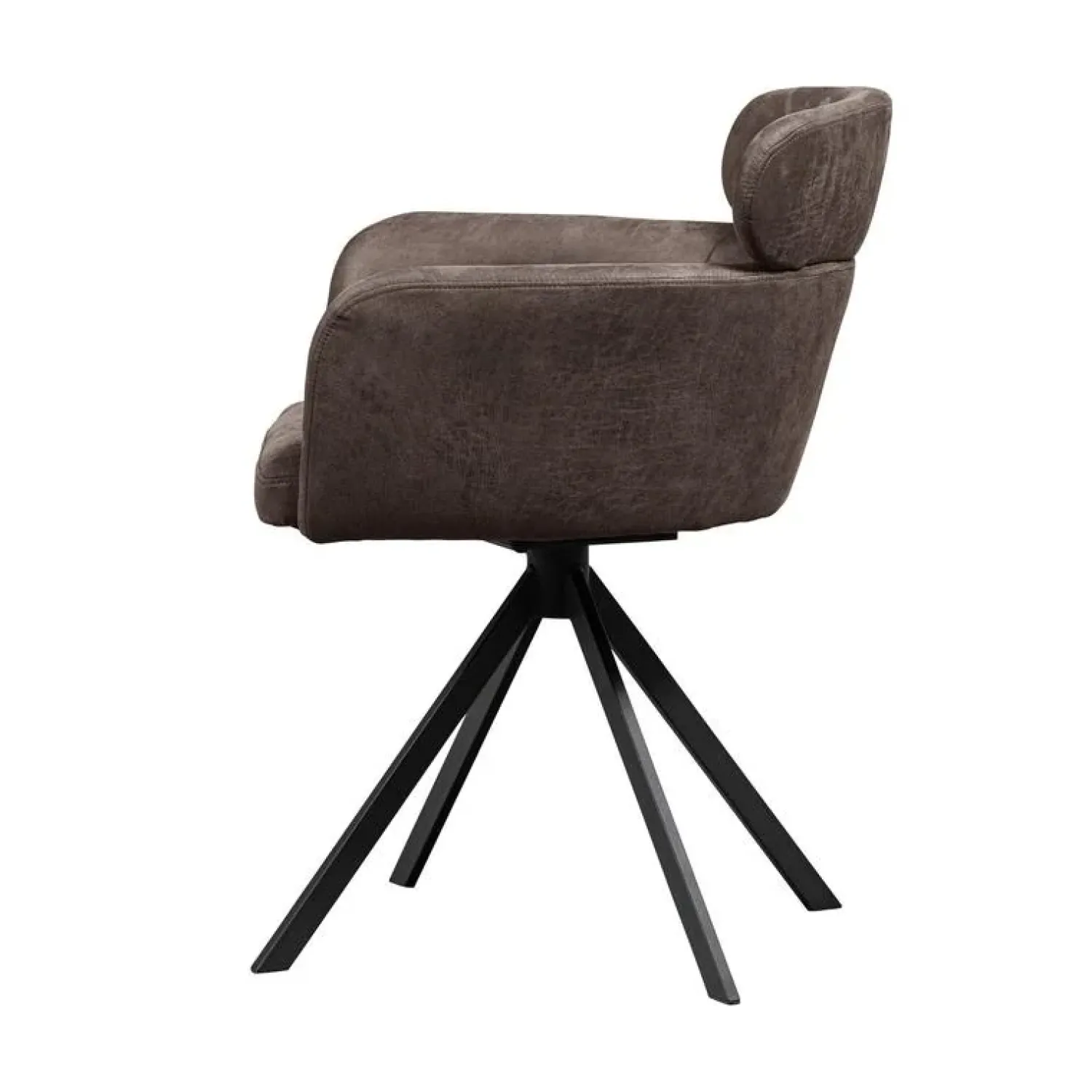 WOOOD Eetkamerstoelen|Fenne Draaibare eetkamerstoel leerlook zwart/grijs