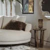 Tower living Bijzettafels|Fermo Bijzettafel rond mangohout olijfbruin 40cm