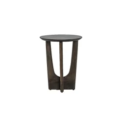 Tower living Bijzettafels|Fermo Bijzettafel rond mangohout olijfbruin 40cm