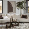 Tower living Salontafels|Fermo Salontafel rond mangohout olijfbruin 90cm