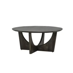 Tower living Salontafels|Fermo Salontafel rond mangohout olijfbruin 90cm