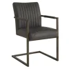 Tower living Eetkamerstoelen|Ferro Eetkamerstoel armleuning microvezel antraciet 52cm