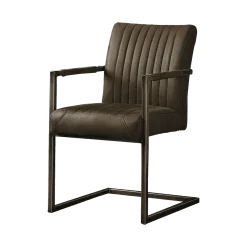 Tower living Eetkamerstoelen|Ferro Eetkamerstoel armleuning microvezel donkerbruin 52cm
