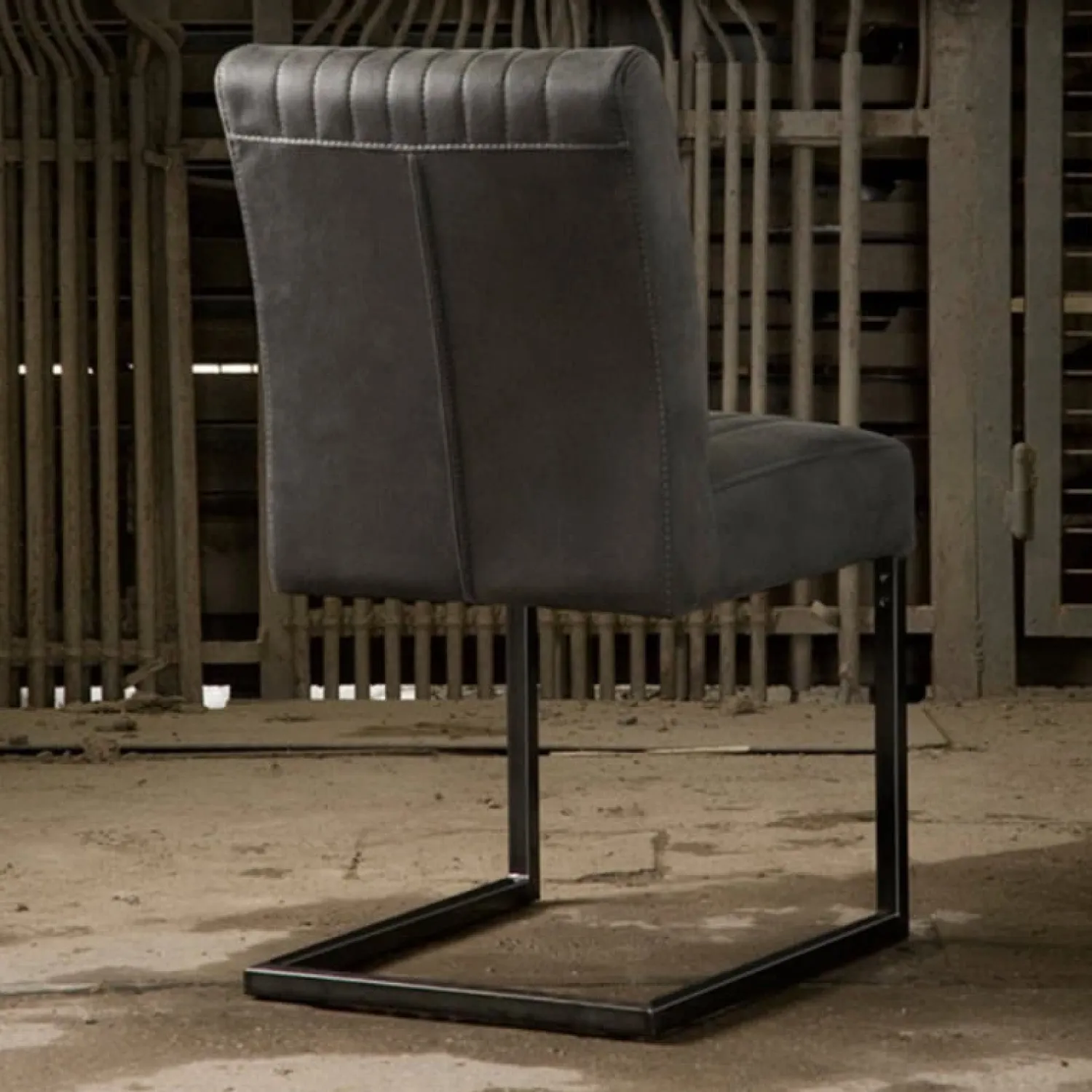 Tower living Eetkamerstoelen|Ferro Eetkamerstoel microvezel antraciet 47cm