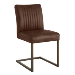 Tower living Eetkamerstoelen|Ferro Eetkamerstoel microvezel donkerbruin 47cm