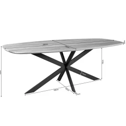 Furndea Eettafels|Ferry Eettafel Deens ovaal Naturel Eiken 280cm