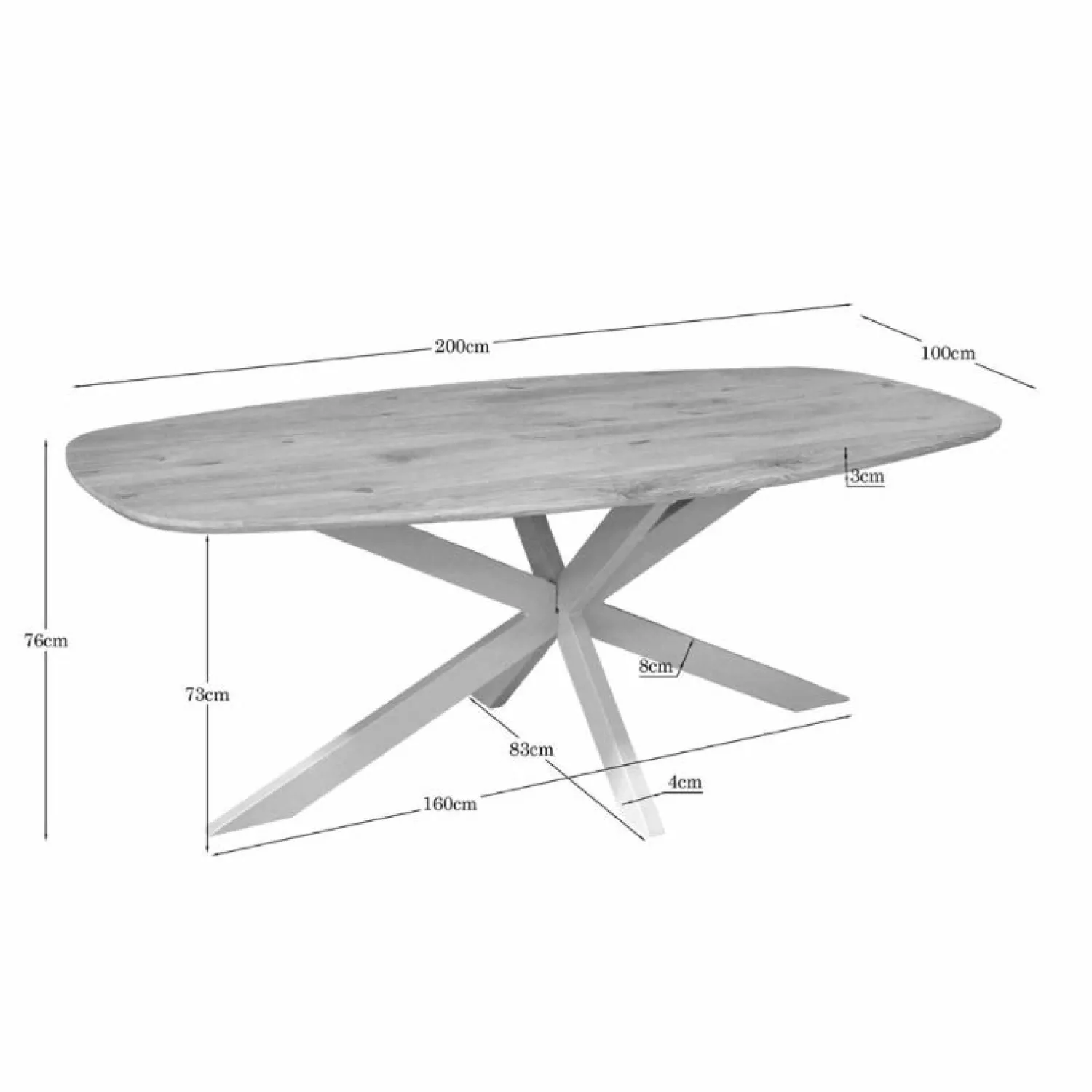 Furndea Eettafels|Ferry Eettafel Deens Ovaal Naturel Eiken met zand poot 210 cm
