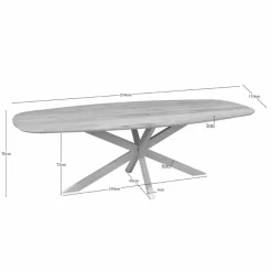 Furndea Eettafels|Ferry Eettafel Deens Ovaal Naturel Eiken met zand poot 240 cm