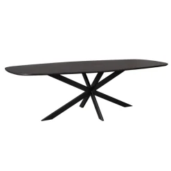 Furndea Eettafels|Ferry Eettafel Deens Ovaal Zwart Eiken 280 cm