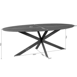 Furndea Eettafels|Ferry Eettafel Ovaal Naturel Eiken 280cm