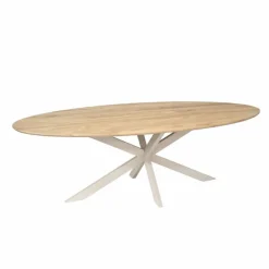 Furndea Eettafels|Ferry Eettafel Ovaal Naturel Eiken met zand poot 240 cm