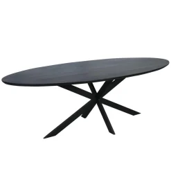 Furndea Eettafels|Ferry Eettafel Ovaal Zwart Eiken 240cm