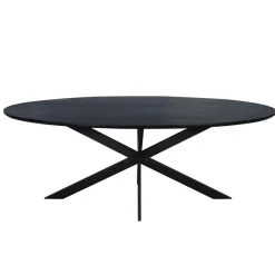 Furndea Eettafels|Ferry Eettafel Ovaal Zwart Eiken 240cm