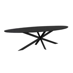 Furndea Eettafels|Ferry Eettafel Ovaal Zwart Eiken 280 cm