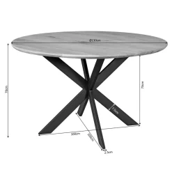 Furndea Eettafels|Ferry Eettafel Rond Naturel Eiken 130cm