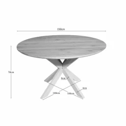 Furndea Eettafels|Ferry Eettafel Rond Naturel Eiken met zand poot 150 cm