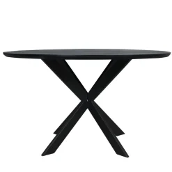 Furndea Eettafels|Ferry Eettafel Rond Zwart Eiken 130cm