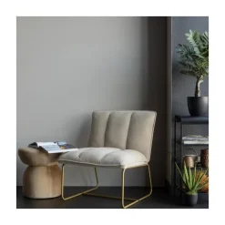 WOOOD Fauteuils|Fie Fauteuil ribstof zand