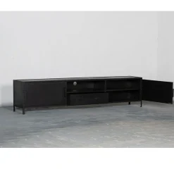Cavetown Industriele Kasten|Tv Meubels|Figue tv meubel industrieel zwart metaal 240cm