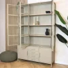 Cavetown Vitrinekasten|Industriele Kasten|Figue vitrinekast hoog taupe 136cm