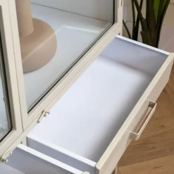 Cavetown Vitrinekasten|Industriele Kasten|Figue vitrinekast industrieel taupe 120cm