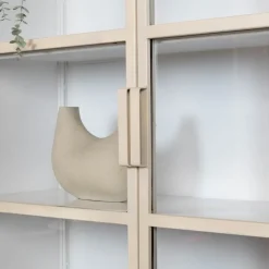 Cavetown Vitrinekasten|Industriele Kasten|Figue vitrinekast industrieel taupe 120cm
