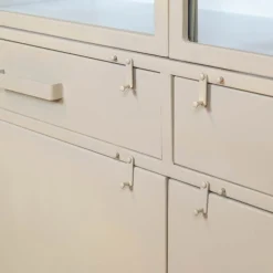 Cavetown Vitrinekasten|Industriele Kasten|Figue vitrinekast industrieel taupe 120cm