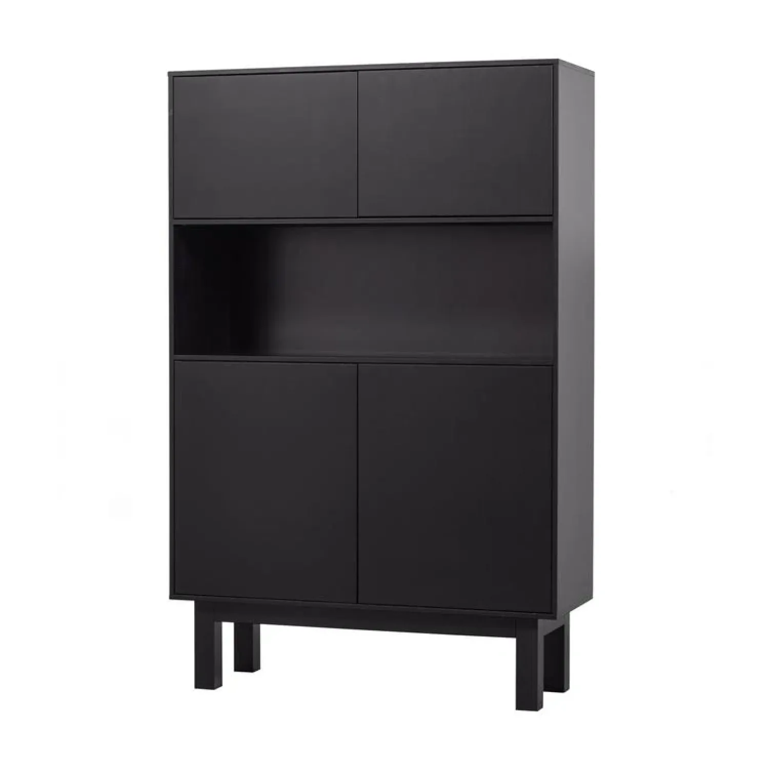 WOOOD Barkasten|Industriele Kasten|Finca Buffet-/drankkast grenen zwart 110cm
