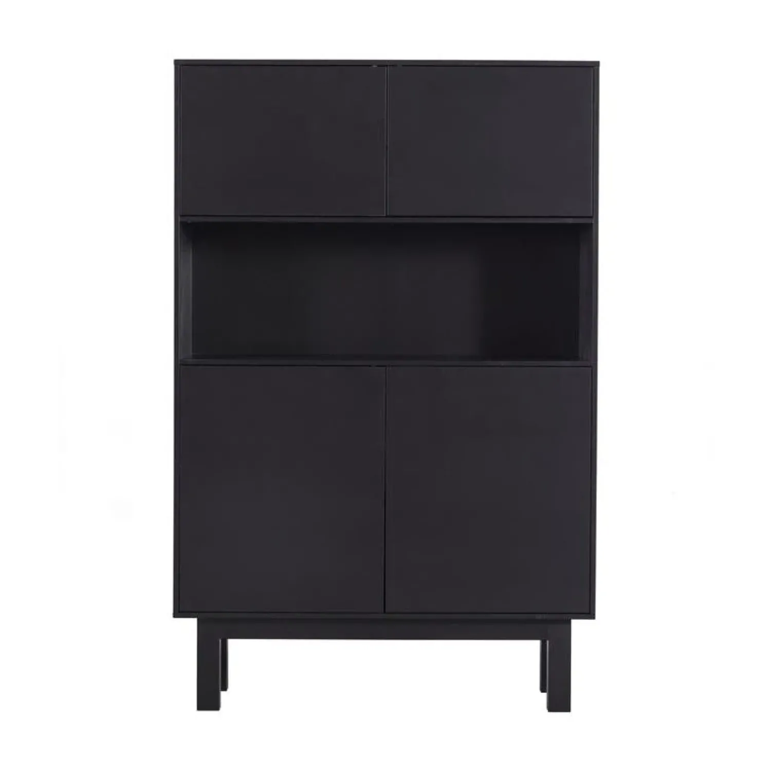 WOOOD Barkasten|Industriele Kasten|Finca Buffet-/drankkast grenen zwart 110cm