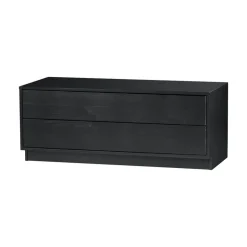 WOOOD Industriele Kasten|Tv Meubels|Finca Tv meubel grenen zwart 100cm