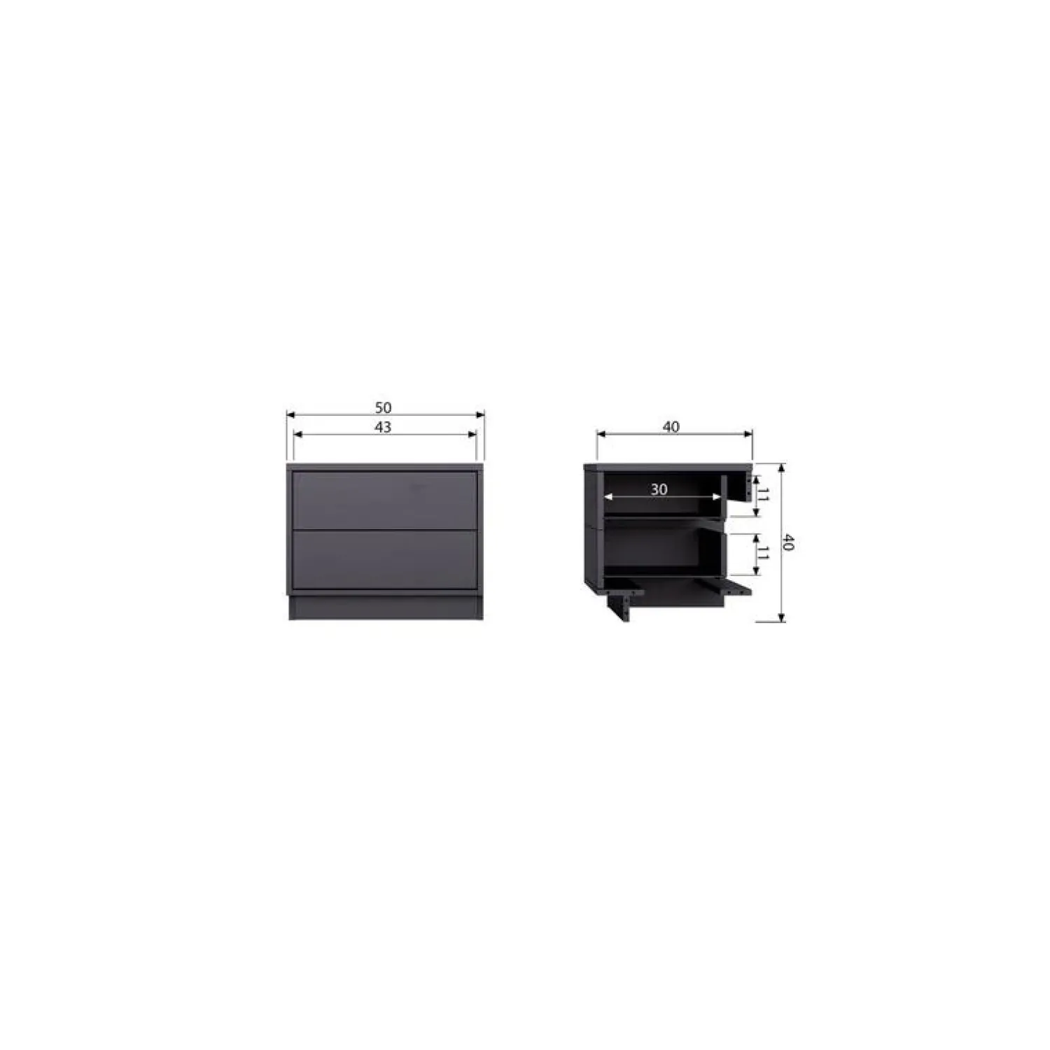 WOOOD Industriele Kasten|Tv Meubels|Finca Tv meubel grenen zwart 50cm
