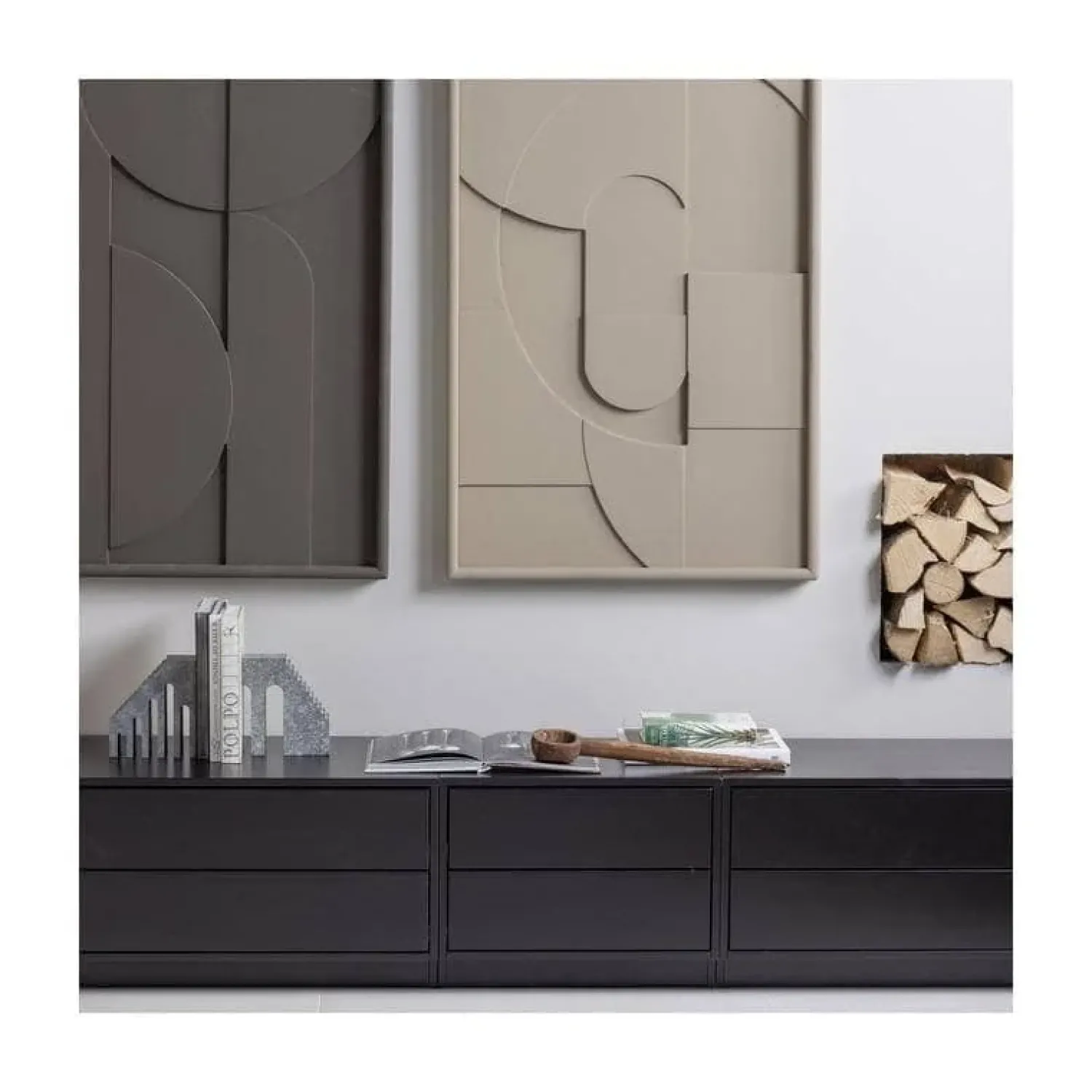 WOOOD Industriele Kasten|Tv Meubels|Finca Tv meubel grenen zwart 50cm
