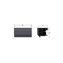 WOOOD Industriele Kasten|Tv Meubels|Finca Tv meubel grenen zwart 75cm