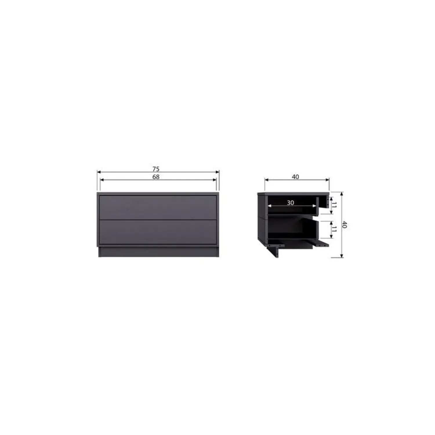 WOOOD Industriele Kasten|Tv Meubels|Finca Tv meubel grenen zwart 75cm