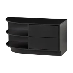 WOOOD Industriele Kasten|Tv Meubels|Finca Tv meubel rond links grenen zwart 78cm