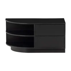 WOOOD Industriele Kasten|Tv Meubels|Finca Tv meubel rond links grenen zwart 78cm