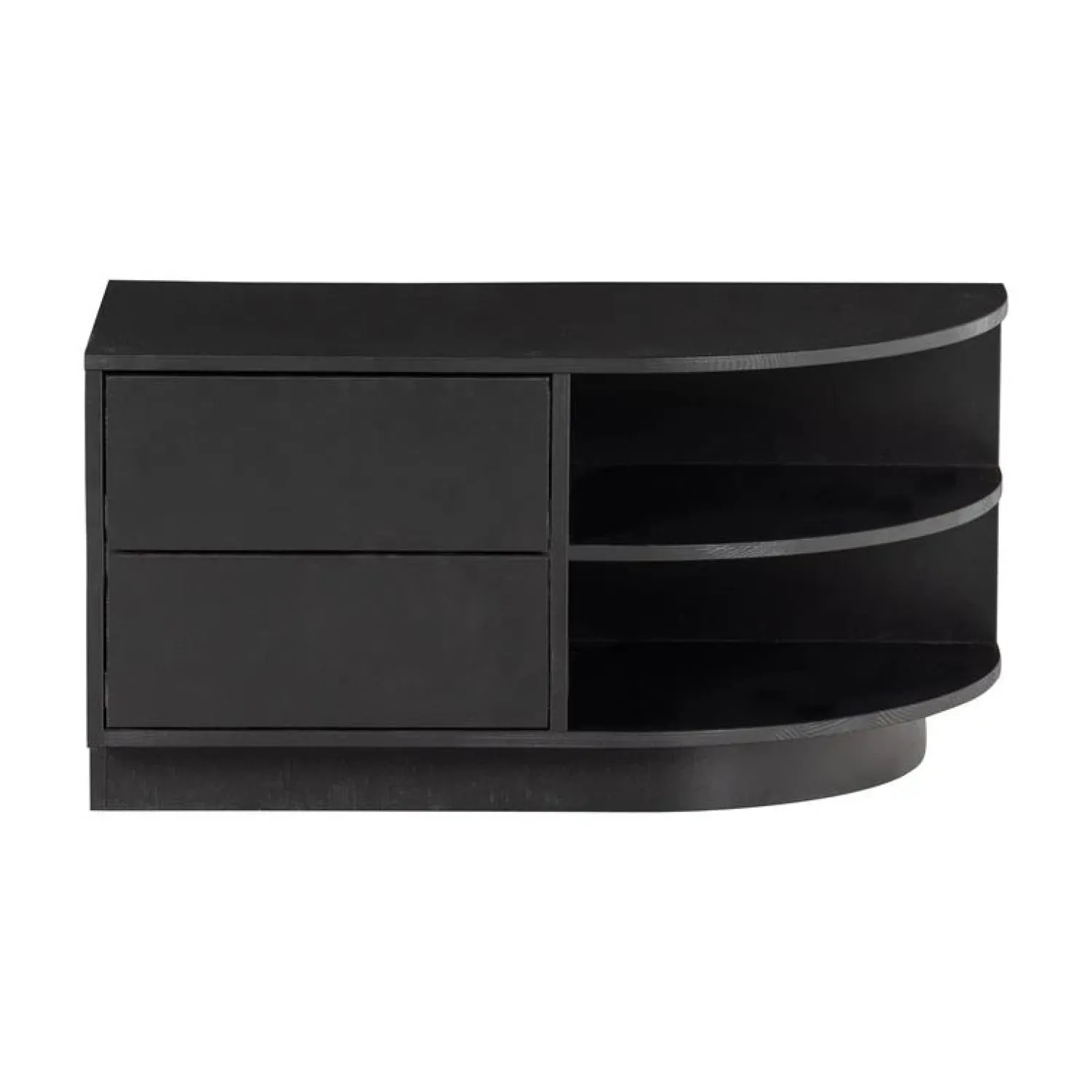 WOOOD Industriele Kasten|Tv Meubels|Finca Tv meubel rond rechts grenen zwart 78cm