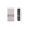 WOOOD Wandkasten|Industriele Kasten|Finca Wandkast grenen grijs 110cm