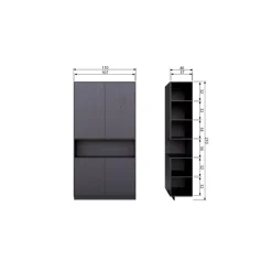 WOOOD Wandkasten|Industriele Kasten|Finca Wandkast grenen zwart 110cm