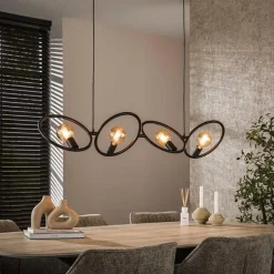 Kalfort Hanglampen|Finn 4-lichts Hanglamp Artic zwart