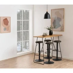 Nordhavn Barkrukken|Fiora Barkruk Antraciet/bruin Stof