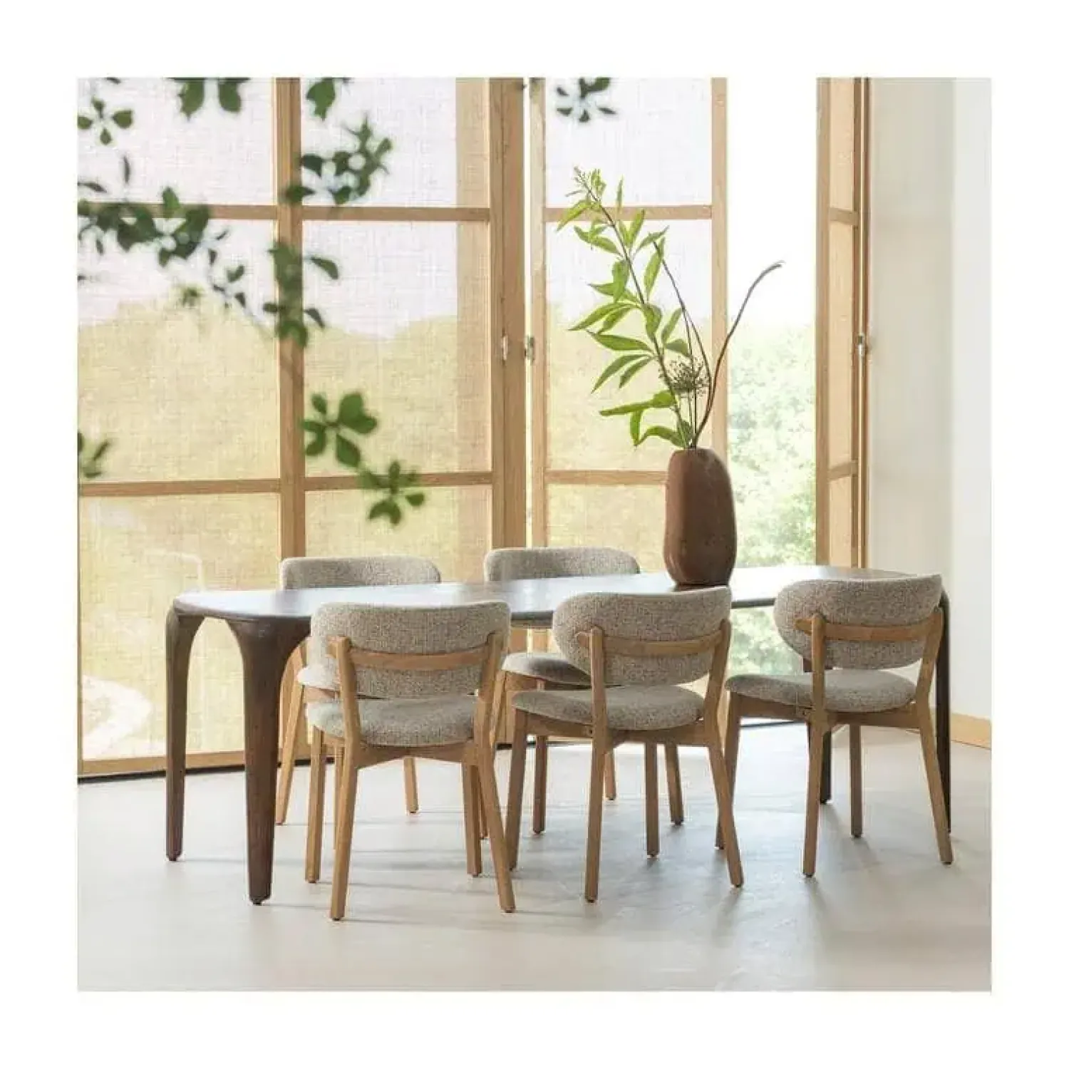 WOOOD Eettafels|Fiore Eettafel mangohout donkerbruin 230cm